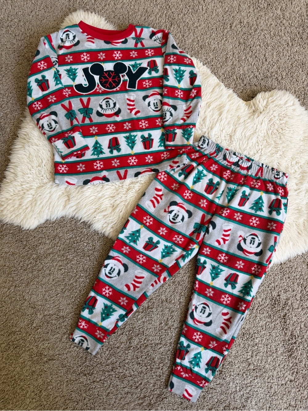🎄Fleece Disney Holiday Pajama Set | Sz 4